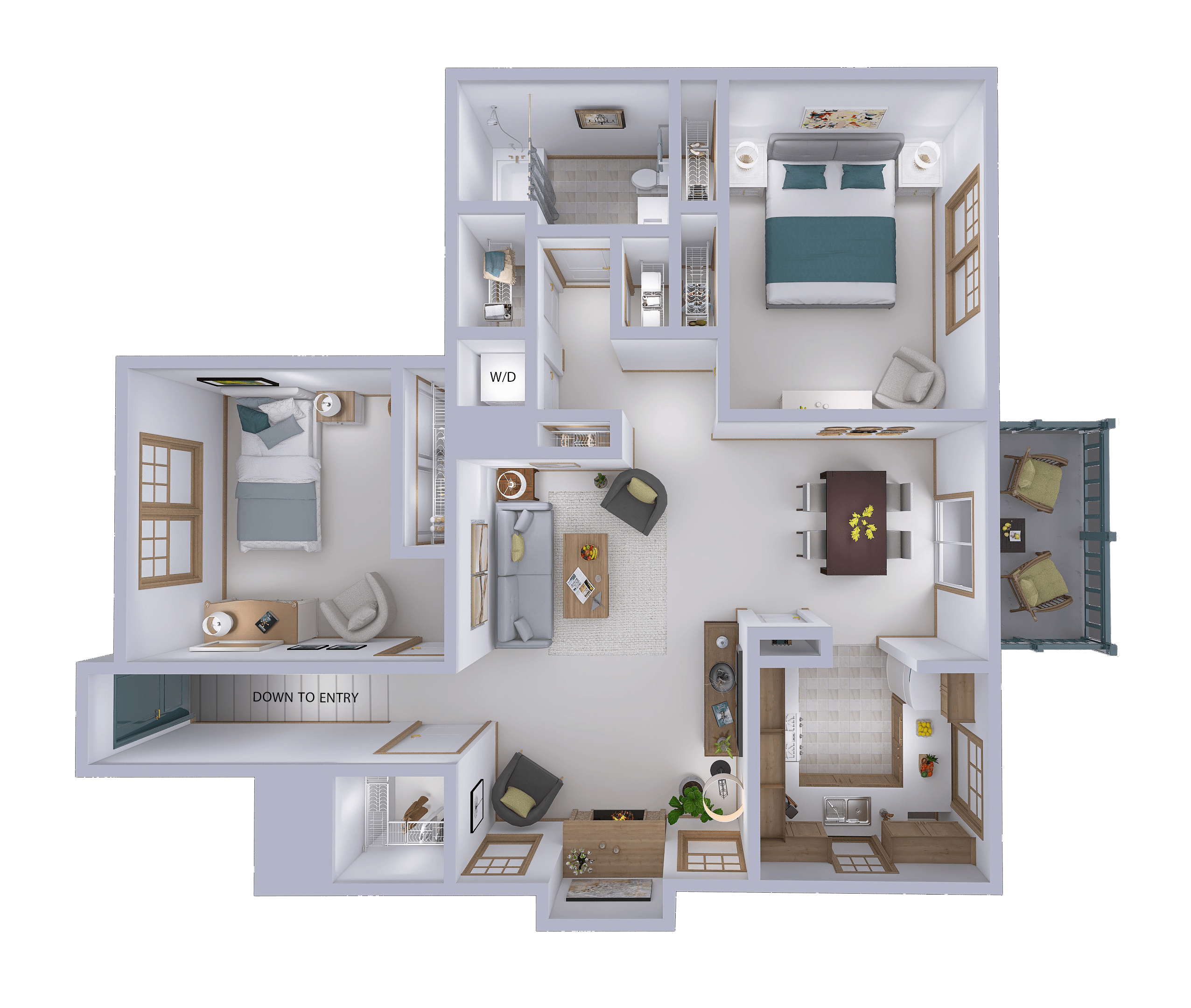 Floor plan for 2 beds, 1 bath, 1139 sqft